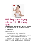  Đổi thay quan trọng của bé 10 - 12 tháng tuổi