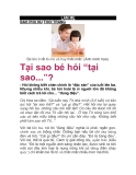 Tại sao bé hỏi “tại sao...”?