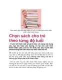 Chọn sách cho trẻ theo từng độ tuổi