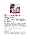 Khen thưởng con đúng điệu