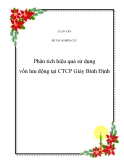 Đề tài “ Phân tích hiệu quả sử dụng vốn lưu động tại CTCP Giày Bình Định  ’’