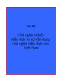 Chủ nghĩa xã hội hiện thực và sự vận dụng chủ nghĩa hiện thực vào Việt Nam