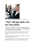  "Mẹo" đối phó nhân viên hay than phiền