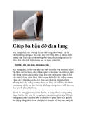 Giúp bà bầu đỡ đau lưng