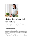 Những thực phẩm hại cho bà bầu