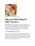 Hậu quả khôn lường do thiếu vitamin A