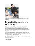  Bí quyết giúp team-work luôn vui vẻ