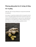 Phương pháp giảm béo lý tưởng từ hồng trà và gừng
