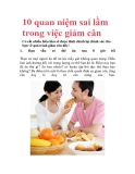 10 quan niệm sai lầm trong việc giảm cân 