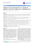 Báo cáo y học: "Sedation and renal impairment in critically ill patients: a post hoc analysis of a randomized trial"