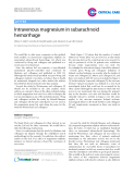 Báo cáo y học: " Intravenous magnesium in subarachnoid hemorrhage"