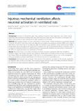 Báo cáo y học: " Injurious mechanical ventilation affects neuronal activation in ventilated rat"