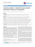 Báo cáo y học: " C-reactive protein in critically ill cancer patients with sepsis: influence of neutropenia"