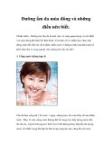 Dưỡng ẩm da mùa đông và những điều nên biết