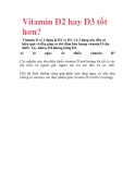 Vitamin D2 hay D3 tốt hơn? 