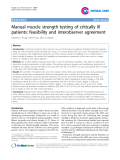 Báo cáo y học: "Manual muscle strength testing of critically ill patients: feasibility and interobserver agreement"