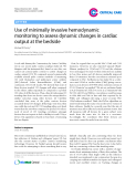 Báo cáo y học: "Use of minimally invasive hemodynamic monitoring to assess dynamic changes in cardiac output at the bedside"