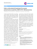 Báo cáo y học: "Early corticosteroid treatment for severe pneumonia caused by 2009 H1N1 influenza virus"