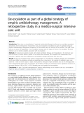 Báo cáo y học: "De-escalation as part of a global strategy of empiric antibiotherapy management. A retrospective study in a medico-surgical intensive care unit"