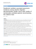 Báo cáo y học: "Paradoxical ventilator associated pneumonia incidences among selective digestive decontamination studies versus other studies of mechanically ventilated patients: benchmarking the evidence base"