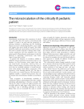 Báo cáo y học: "The microcirculation of the critically ill pediatric patient"