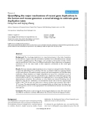 Báo cáo y học: "Quantifying the major mechanisms of recent gene duplications in the human and mouse genomes: a novel strategy to estimate gene duplication rates"