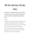 Bé ăn sữa hay bị táo bón
