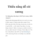 Thiếu nắng dễ còi xương