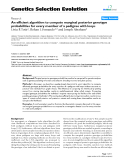 Báo cáo sinh học: "An efficient algorithm to compute marginal posterior genotype probabilities for every member of a pedigree with loops"