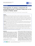 Báo cáo sinh học: "Heterogeneity of variance components for preweaning growth in Romane sheep due to the number of lambs reared"