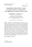 Báo cáo sinh học: " Longitudinal random effects models for genetic analysis of binary data with application to mastitis in dairy cattle"