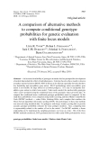 Báo cáo sinh học: "A comparison of alternative methods to compute conditional genotype probabilities for genetic evaluation with ﬁnite locus models"