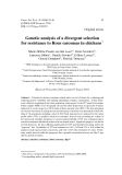 Báo cáo sinh học: " Genetic analysis of a divergent selection for resistance to Rous sarcomas in chickens "