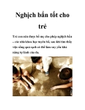 Nghịch bẩn tốt cho trẻ