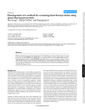 Báo cáo y học: "Development of a method for screening short-lived proteins using green fluorescent protein"