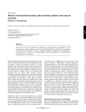 Báo cáo y học: "Tumor microenvironments, the immune system and cancer survival"