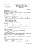 KỲ THI KHẢO SÁT CHẤT LƯỢNG CÁC MÔN THI TỐT NGHIỆP NĂM HỌC 200- 2011  MÔN VẬT LÝ LỚP 12 - Mã đề: 111
