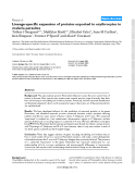 Báo cáo y học: " Lineage-specific expansion of proteins exported to erythrocytes in malaria parasites"