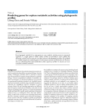 Báo cáo y học: " Predicting genes for orphan metabolic activities using phylogenetic profiles"
