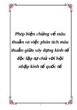 Phép biện chứng về mâu thuẫn và việc phân tích mâu thuẫn giữa xây dựng kinh tế độc lập tự chủ với hội nhập kinh tế quốc tế