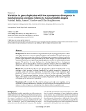 Báo cáo y học: "Variation in gene duplicates with low synonymous divergence in Saccharomyces cerevisiae relative to Caenorhabditis elegans"