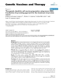 Báo cáo sinh học: "Therapeutic dendritic cell vaccine preparation using tumor RNA transfection: A promising approach for the treatment of prostate cancer"