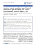 Báo cáo sinh học: "Combined vascular endothelial growth factor-A and fibroblast growth factor 4 gene transfer improves wound healing in diabetic mice"