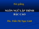 NGÔN NGỮ LẬP TRÌNH BẬC CAO