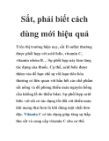 Sắt, phải biết cách dùng mới hiệu quả