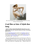 4 sai lầm cơ bản về bệnh đau lưng