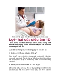 Lợi - hại của siêu âm 4D