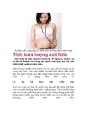 Tính toán lượng axit folic