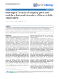 Báo cáo y học: " Inferring the functions of longevity genes with modular subnetwork biomarkers of Caenorhabditis elegans aging"