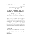 Báo cáo khoa hoc:"  Development and assignment of bovine-speciﬁc PCR systems for the Texas nomenclature marker genes and isolation of homologous BAC probes"